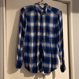 Blue & white flannel